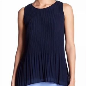 Small navy sleeveless blouse NWT